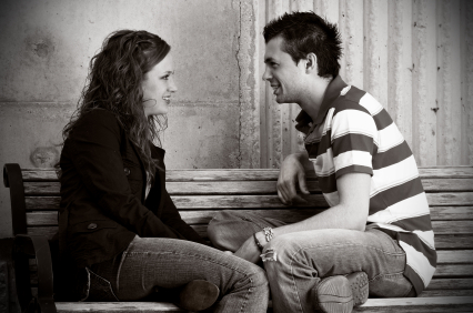 couple talking facing each other